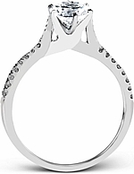 This image shows the setting with a .80ct round brilliant cut diamond. The setting can be ordered to accommodate any shape/size diamond listed in the setting details section below.