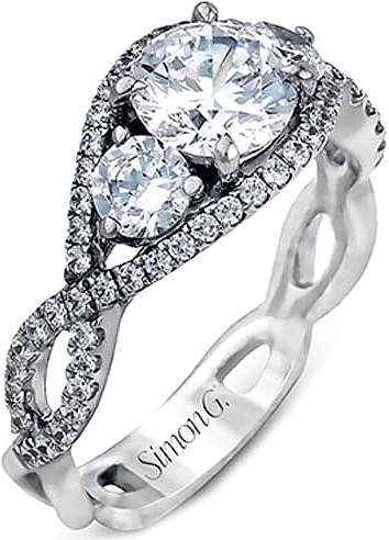 This image shows the setting with a 1.00ct round brilliant cut diamond. The setting can be ordered to accommodate any shape/size diamond listed in the setting details section below.