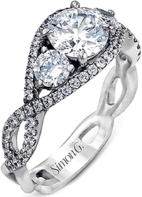 Simon G Twist Shank Diamond Engagement Ring