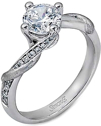 Simon G Twist Shank Diamond Engagement Ring