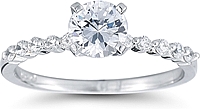 Single Prong Diamond Engagement Ring