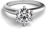 This image shows the setting with a 1.00ct round brilliant cut center diamond. The setting can be ordered to accommodate any shape/size diamond listed in the setting details section below.