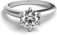 Six Prong Diamond Solitaire Engagement Ring