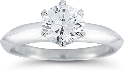 This image shows the setting with a 1.00ct round brilliant cut center diamond. The setting can be ordered to accommodate any shape/size diamond listed in the setting details section below.
