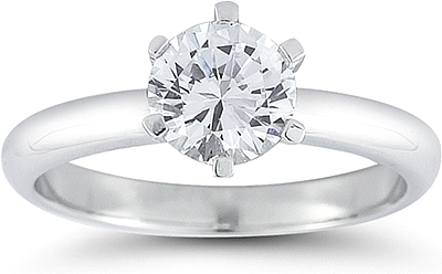 This image shows the setting with a 1.00ct round brilliant cut center diamond. The setting can be ordered to accommodate any shape/size diamond listed in the setting details section below.