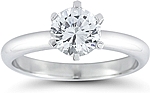 This image shows the setting with a 1.00ct round brilliant cut center diamond. The setting can be ordered to accommodate any shape/size diamond listed in the setting details section below.
