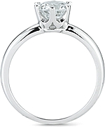 This image shows the setting with a 1.00ct round brilliant cut center diamond. The setting can be ordered to accommodate any shape/size diamond listed in the setting details section below.