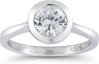 This image shows the setting with a 1.00ct round brilliant cut center diamond. The setting can be ordered to accommodate any shape/size diamond listed in the setting details section below.
