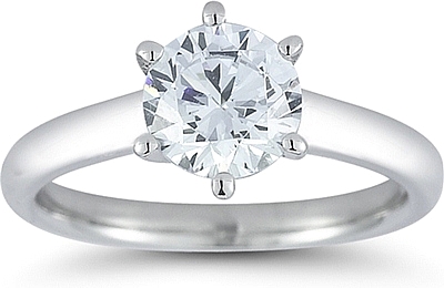 This image shows the setting with a 1.00ct round brilliant cut center diamond. The setting can be ordered to accommodate any shape/size diamond listed in the setting details section below.
