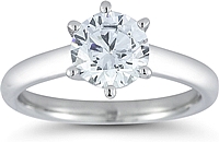 Solitaire Six Prong  Diamond Engagement Ring