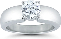 Solitaire Wide Shank Diamond Engagement Ring