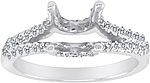 This image shows the setting with a basket made for 1.00ct round brilliant cut diamond. The setting can be ordered to accommodate any size/shape diamond listed on the setting details section below.