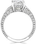 This image shows the setting with a basket made for a 2.00ct emerald cut diamond. The setting can be ordered to accomodate any shape/size diamond listed in the setting details section below. 