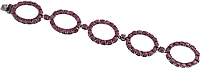 Sterling Silver Ruby Link Bracelet