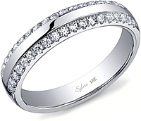 Sylvie Double Row Diamond Wedding Band