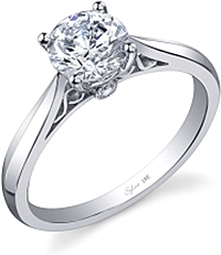 Sylvie Knife Edge Diamond Engagement Ring