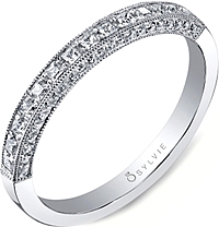 Sylvie Princess Cut Diamond Wedding Band