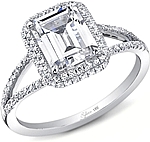 Sylvie Split Shank Diamond Engagement Ring SY289