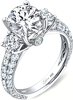 Sylvie Three Stone Diamond Engagement Ring SY113