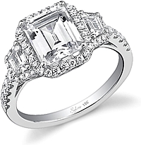 Sylvie Three Stone Diamond Engagement Ring