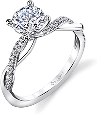 Sylvie Twist Shank Diamond Engagement Ring