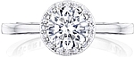 This image shows the setting with a 1.00ct round brilliant cut center diamond. The setting can be ordered to accommodate any shape/size diamond listed in the setting details section below.