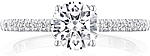 This image shows the setting with a 1.00ct round brilliant cut center diamond. The setting can be ordered to accommodate any shape/size diamond listed in the setting details section below.