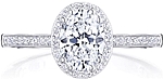 This image shows the setting with a 1.00ct oval cut center diamond. The setting can be ordered to accommodate any shape/size diamond listed in the setting details section below.