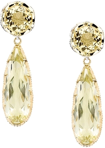 Tacori 18k925 Citrine Lemon Quartz Drop Earrings Se100y0407 View Photos