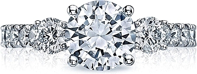 This image shows the setting with a 1.50ct round cut center diamond. The setting can be ordered to accommodate any shape/size diamond listed in the setting details section below.