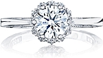 This image shows the setting with a 1.00ct round cut center diamond. The setting can be ordered to accommodate any shape/size diamond listed in the setting details section below.