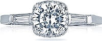 Tacori Baguette & Pave Diamond Engagement Ring