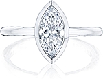 This image shows the setting with a 1.25ct marquise cut center diamond. The setting can be ordered to accommodate any shape/size diamond listed in the setting details section below.