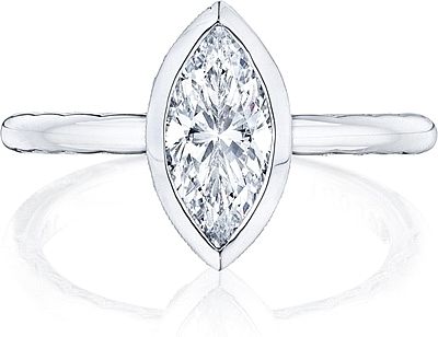 This image shows the setting with a 1.25ct marquise cut center diamond. The setting can be ordered to accommodate any shape/size diamond listed in the setting details section below.