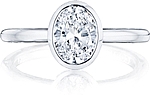 This image shows the setting with a 1.25ct oval cut center diamond. The setting can be ordered to accommodate any shape/size diamond listed in the setting details section below.