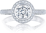 This image shows the setting with a 1.00ct round cut center diamond. The setting can be ordered to accommodate any shape/size diamond listed in the setting details section below.