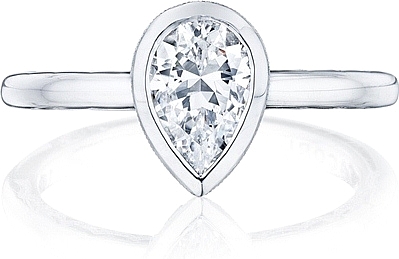 Tacori Bezel Set Pear Shape Diamond Engagement Ring 300 2PS