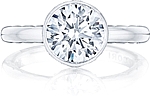 This image shows the setting with a 1.90ct round cut center diamond. The setting can be ordered to accommodate any shape/size diamond listed in the setting details section below.