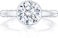 Tacori Bezel Set Round Brilliant Cut Diamond Engagement Ring