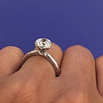 This image shows the setting with a 1.00ct round cut center diamond.