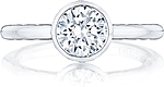 This image shows the setting with a 1.00ct round cut center diamond. The setting can be ordered to accommodate any shape/size diamond listed in the setting details section below.