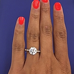 This image shows the setting with a 1.50ct round cut center diamond. 