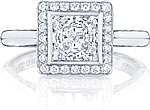 This image shows the setting with a 1.00ct round cut center diamond. The setting can be ordered to accommodate any shape/size diamond listed in the setting details section below.