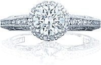 Tacori Channel & Pave Diamond Engagement Ring w/ Bloom