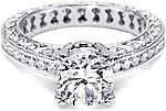 This image shows the setting with a 1.50ct round brilliant cut diamond. The setting can be ordered to accommodate any shape/size diamond listed in the setting details section below.