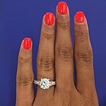 This image shows the setting with a 1.75ct round cut center diamond.
