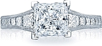 Tacori Channel-Set & Pave Princess Cut Diamond Engagement Ring