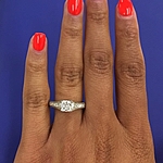 This image shows the setting with a .75ct princess cut center diamond.