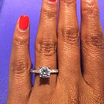 This image shows the setting with a 1.00ct round cut center diamond.