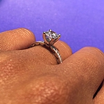 This image shows the setting with a 1.00ct round cut center diamond.